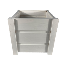 Ящик садовий декоративний для квітів або для зберігання речей з натурального дерева 26х26х27 см Білий