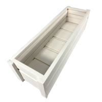 Ящик садовий декоративний для квітів або для зберігання речей з натурального дерева 50х14,5х11,5 см Білий