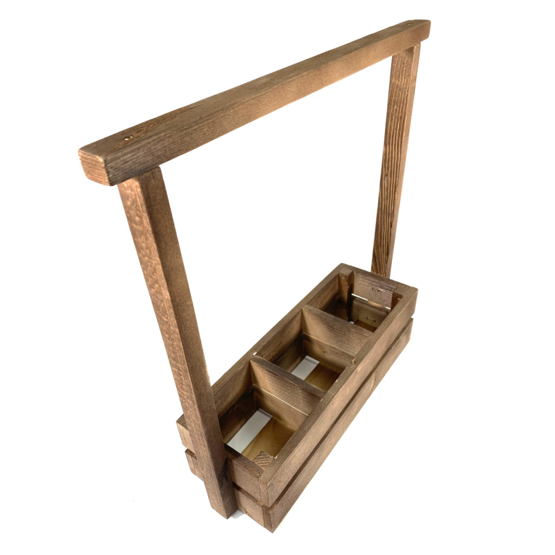 Коробка з секціями для алкоголю, ящик для пляшок із натурального дерева 41,5х12,5х42 см