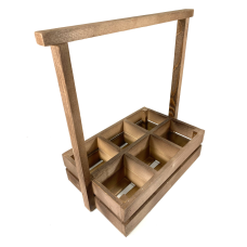 Коробка з секціями для алкоголю, ящик для пляшок із натурального дерева 42х23х42 см