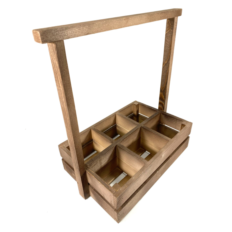 Коробка з секціями для алкоголю, ящик для пляшок із натурального дерева 42х23х42 см