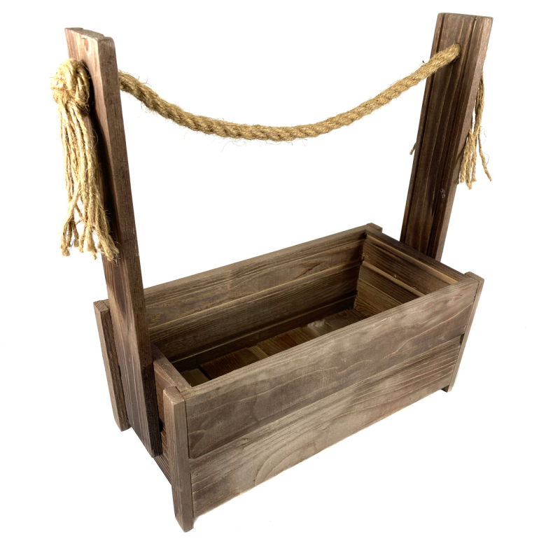 Ящик садовий декоративний для квітів або для зберігання речей з натурального дерева 41х19,5х44 см