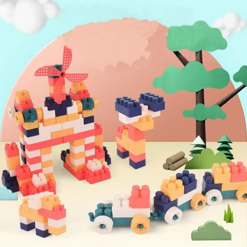 Дитячий конструктор-головоломка 100 штук у наборі,  конструктор для раннього дитинства в коробці