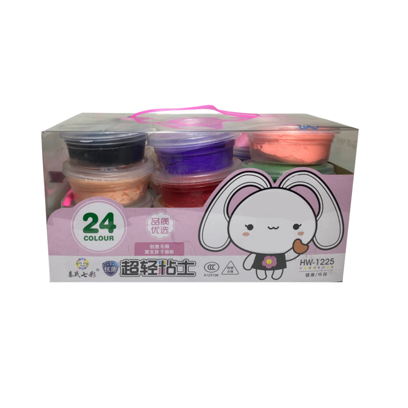 Набір повітряний пластелін ультра легка м“яка глина для ліплення для дітей, різнокольоровий пластилін 24 шт.