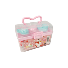 Набір тіста пластелін для ліплення різнокольорова глина для ліплення, дитячий пластилін 12 кольорів у контейнері рожевий