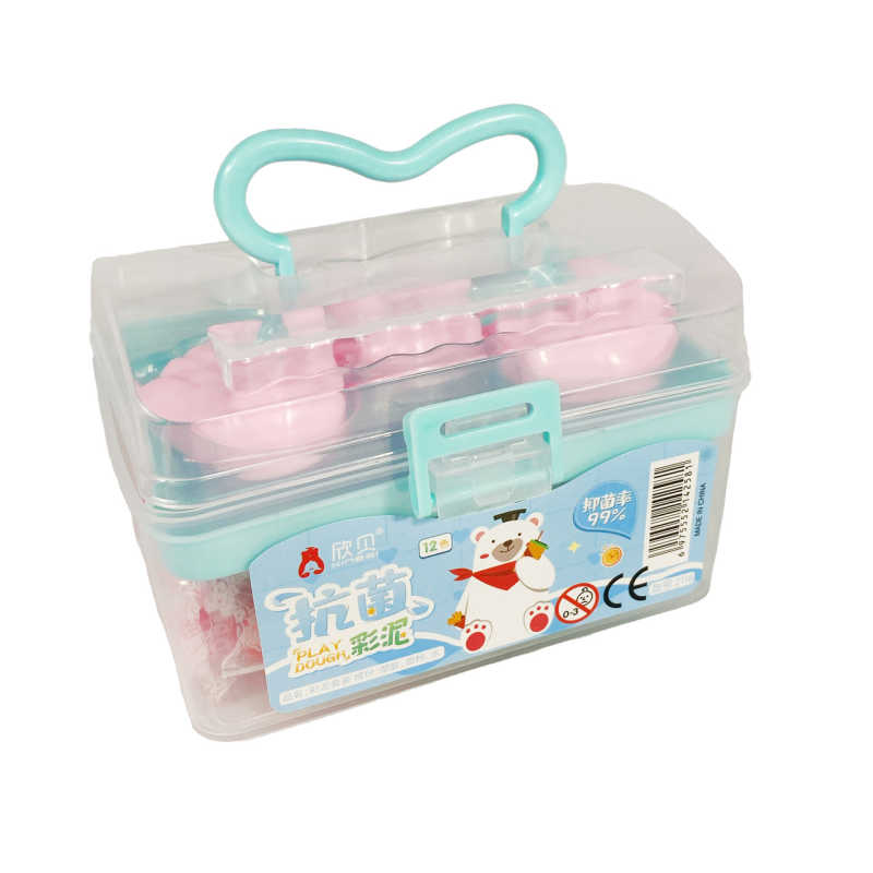 Набір тіста пластелін для ліплення різнокольорова глина для ліплення, дитячий пластилін 12 кольорів у контейнері