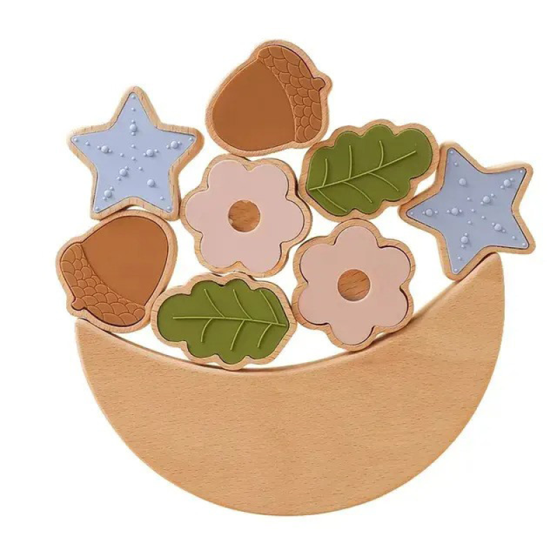 Балансуючі деревʼяні іграшки Монтесорі, деревʼяні іграшки- конструктор для дітей на 9 елементів