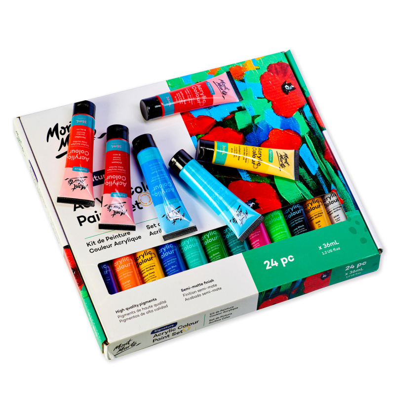 Фарби акрилові для малювання Mont Marte Acrylic Color Paint Set Signature 24pc x 36ml Різні кольори
