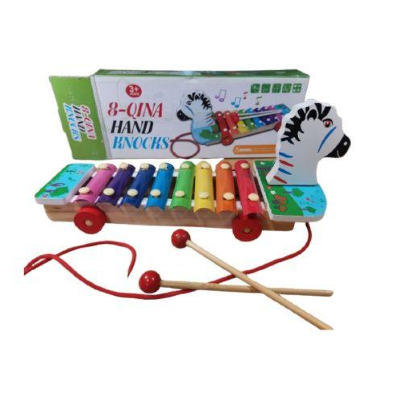 Дерев“яна іграшка Ксилофон каталка Зебра