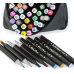 Великий набір скетч маркерів 168 кольорів Touch Raven у чорному чохлі та Блокнот А5 для малювання у подарунок!