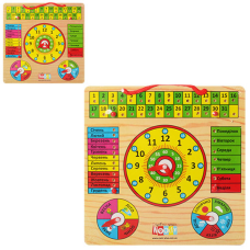 Дерев“яна іграшка Годинник календар (рос)