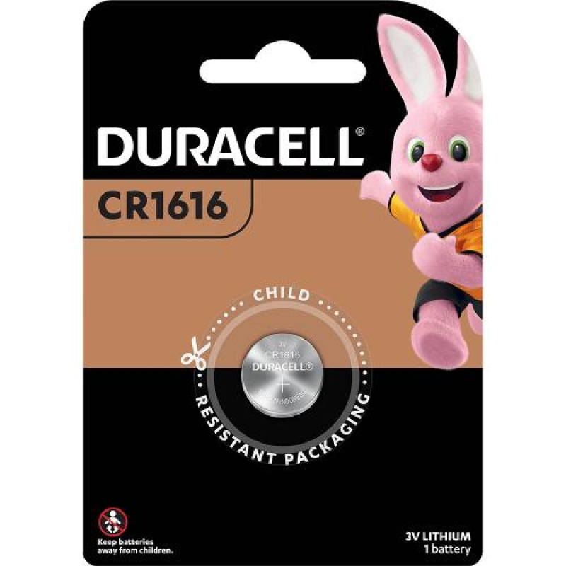 Батарейка Duracell CR1616 Lithium, 3.0 V, 1 шт., ТІЛЬКИ ОРИГИНАЛ