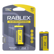 Аккумулятор RABLEX 9v (Krona), 250mAh Ni-MH, 10шт
