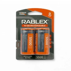 Аккумулятор RABLEX HR20 (D), 5500mAh, 1.2V, Ni-MH, 2шт