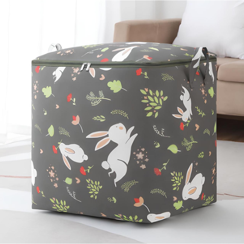 Мішок для білизни у ванну кімнату, спальню або дитячу, кошик для речей з принтом Зайчики 50х47х36