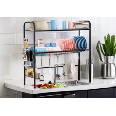 Металева чорна сушка для посуду