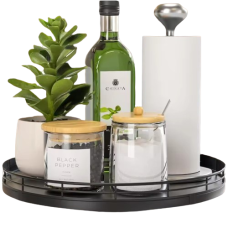 Піднос-столик для кухонного або ванного приладдя, дерев“яний, 10 дюймів, чорний