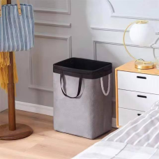 Контейнер складаний для білизни, зі знімним мішком-сіткою, з ручками, сірий