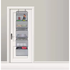 Органайзер підвісний, дверний для зберігання речей, 5 відділень, складаний, сірий