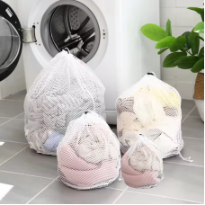 Набір мішків-сіткою для білизни зі шнурком зятяжкою для прання в пральній машині комплект 4 штуки