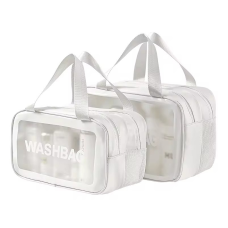 Комплет косметичок 2 шт у ванну кімнату на 2 відділення, білі