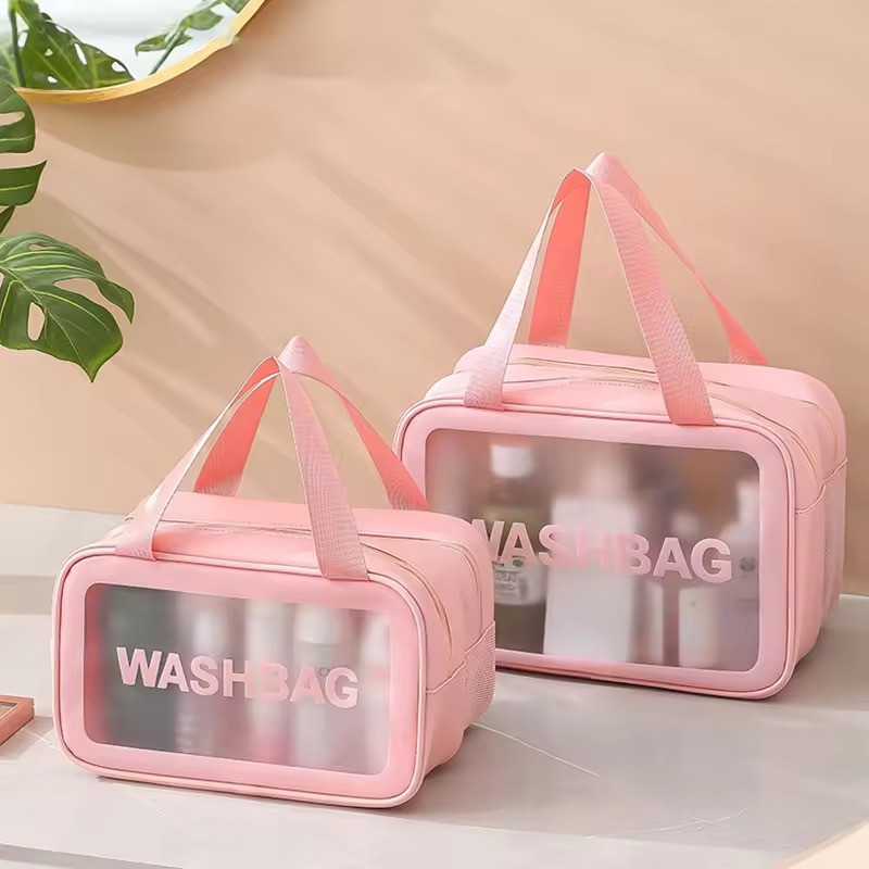 Комплет косметичок 2 шт у ванну кімнату на 2 відділення, рожеві