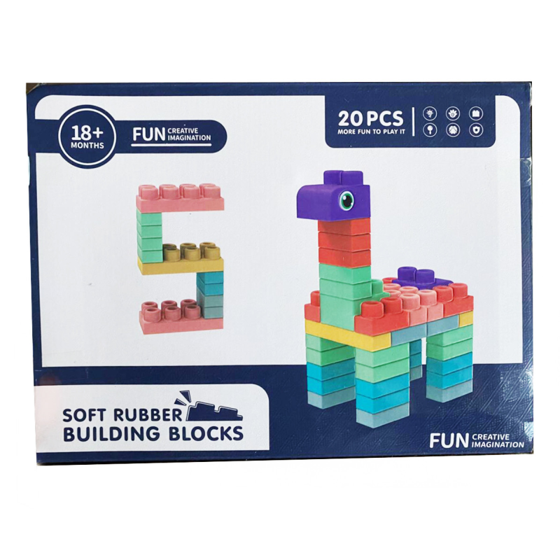 М“який силіконовий конструктор для дітей Soft rubber building blocks 20 шт