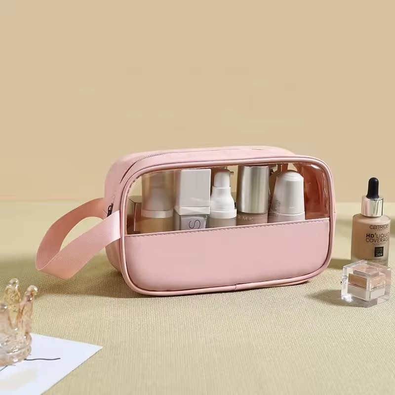 Косметичка органайзер жіноча, для ванної кімнати водонепроникна, рожева