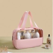 Косметичка органайзер жіноча, для ванної кімнати водонепроникна, рожева