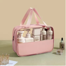 Косметичка органайзер жіноча, для ванної кімнати водонепроникна, рожева