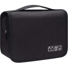 Косметичка з підвісним гачком дорожня для ванної, чорна