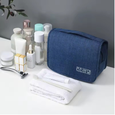 Косметичка з підвісним гачком дорожня для ванної, синя