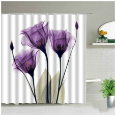 Шторка для ванної та душу з гачками 180x180 см водовідштовхувальна, високоякісна шторка для ванни