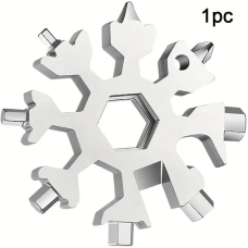 Багатофункціональний Інструмент Сніжинка: Відкривач для пляшок з нержавіючої сталі, Викрутка, Гайковий ключ  18 в 1