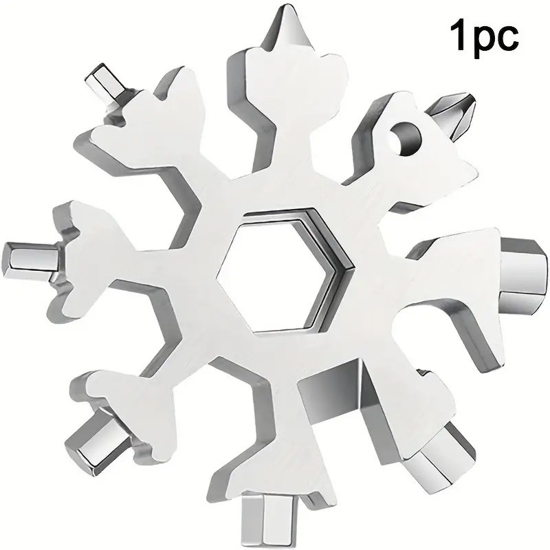 Багатофункціональний Інструмент Сніжинка: Відкривач для пляшок з нержавіючої сталі, Викрутка, Гайковий ключ  18 в 1