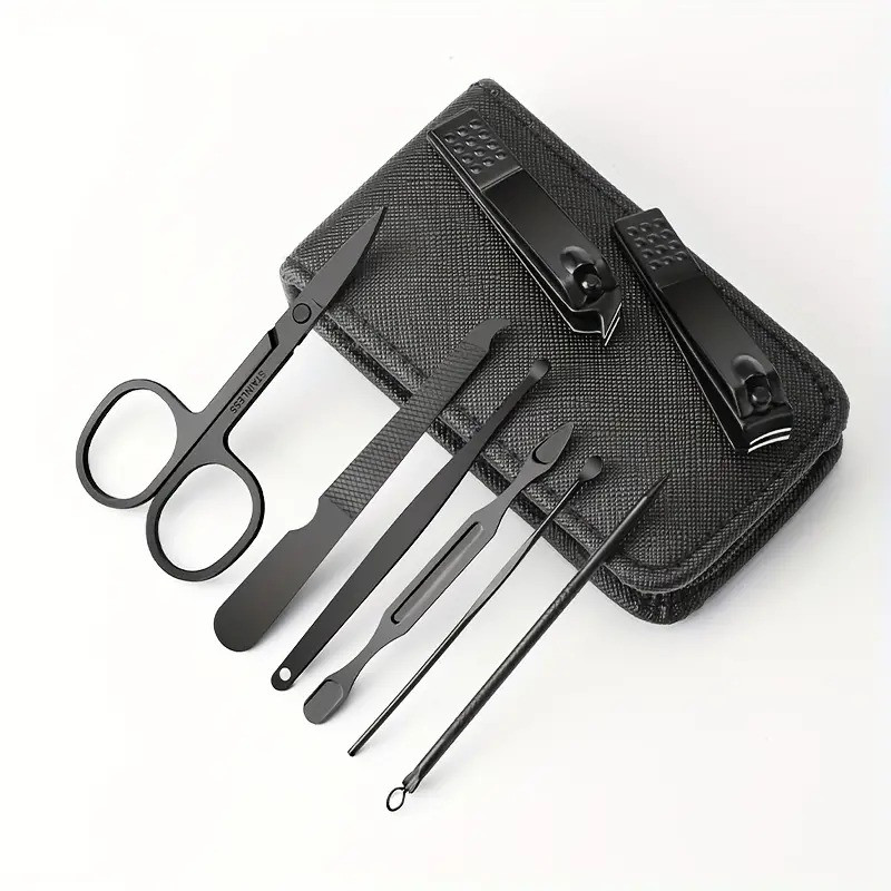 Набір класичних надзвичайно гострих та міцних інструментів для манікюру 6 в 1, ножиці для нігтів, кусачки, пилочка