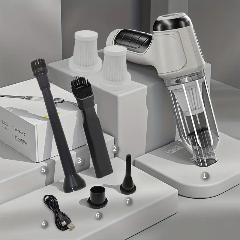 Потужний бездротовий пилосос зі сильним всмоктуванням, легко очищує робочий стіл, клавіатуру, шухляду, салон автомобіля та інші