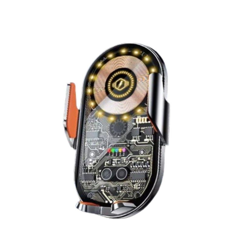 Автотримач для телефона з вбудованим акумулятором і бездротовою зарядкою 15W JС1013, Type-C, сріблястий