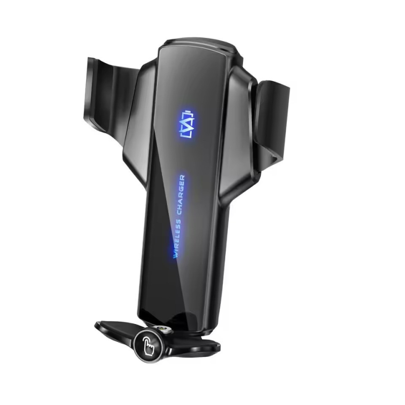 Автотримач для телефона з вбудованим акумулятором і бездротовою зарядкою 15W JP9, Type-C, чорний