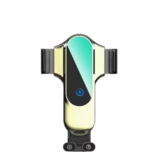 Автотримач з вбудованим акумулятором і бездротовою зарядкою для телефона JD010 15W, Type-C, жовтий