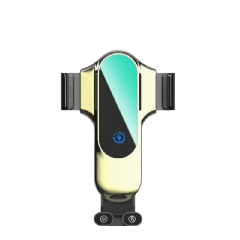 Автотримач з вбудованим акумулятором і бездротовою зарядкою для телефона JD010 15W, Type-C, жовтий