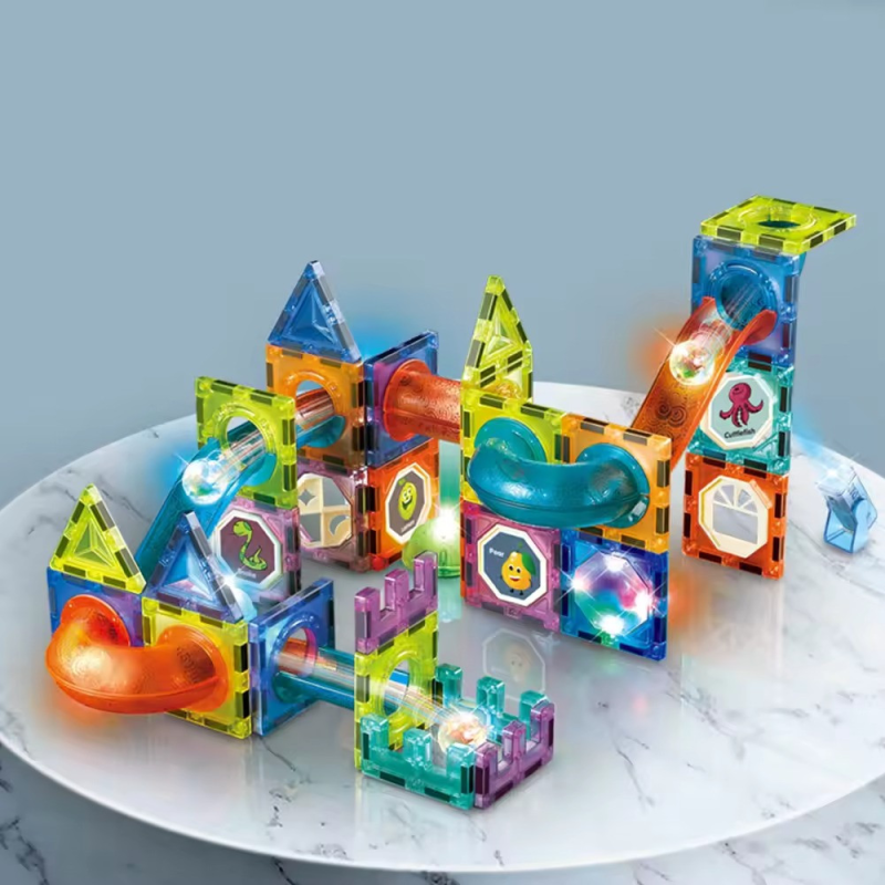 Конструктор магнітний лабіринт різнокольоровий, що світиться на 75 деталей