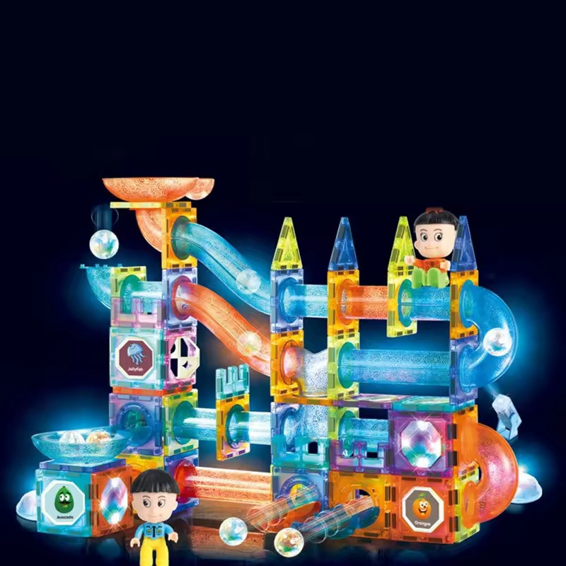 Конструктор магнітний лабіринт різнокольоровий, що світиться на 142 деталі
