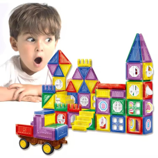 Конструктор магнітний для хлопчиків і дівчаток різнокольоровий на 110 деталей