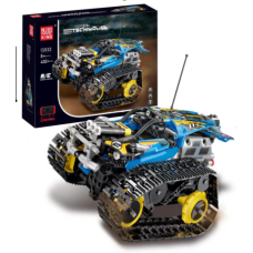 Конструктор гоночна машина на гусеничному ходу на дистанційному керуванні на 400 деталей, синій
