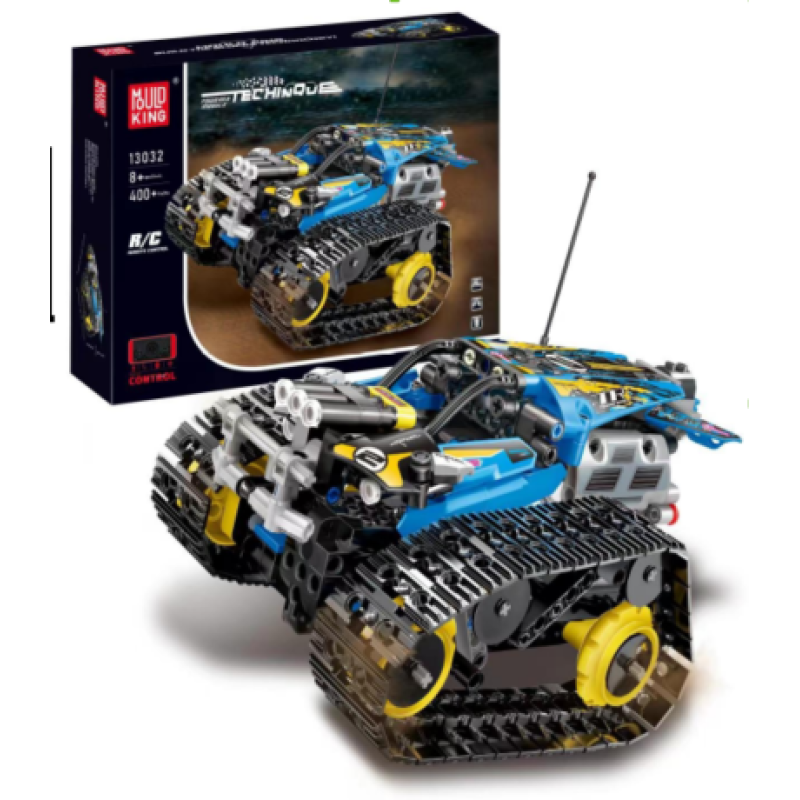 Конструктор гоночна машина на гусеничному ходу на дистанційному керуванні на 400 деталей, синій