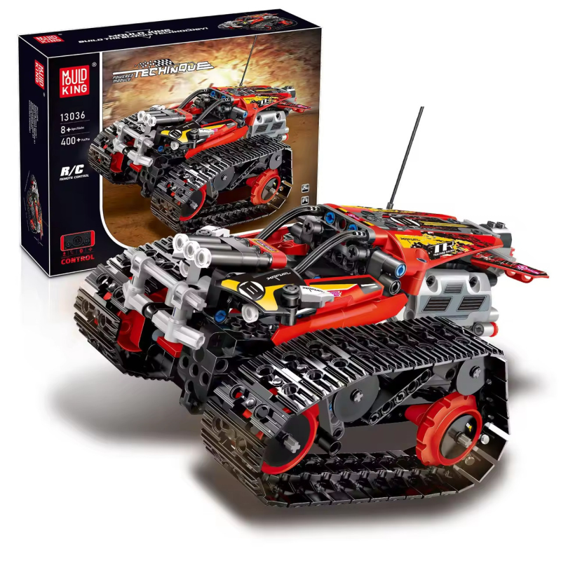 Конструктор гоночна машина на гусеничному ходу на дистанційному керуванні на 400 деталей, червоний
