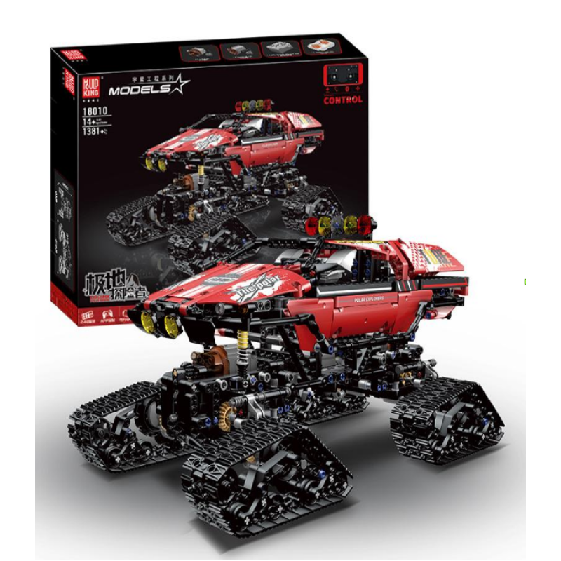 Конструктор споротивний позашляховик на гусеничному ходу на дистанційному управлінні на 1381 деталь, червоний