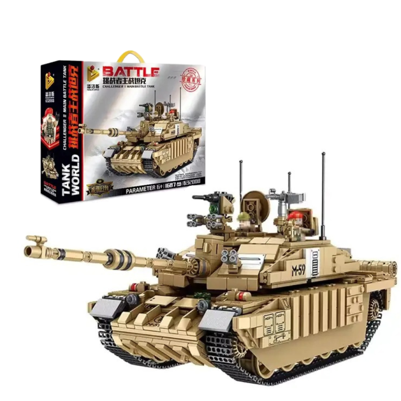 Конструктор дитячий. Танк військовий Challenger II ігровий на 1687 деталі