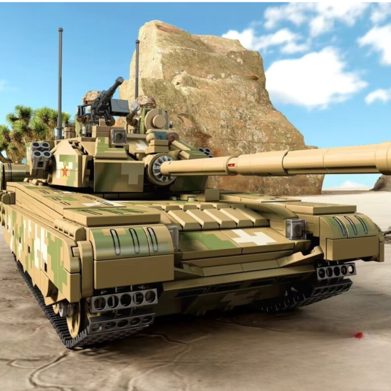 Конструктор дитячий ігровий Танк 99A військовий на 1309 деталей, хакі